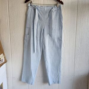 Nicole Miller Womens Blue And White Stripped Pants